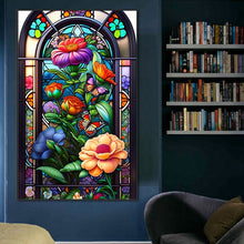 Load image into Gallery viewer, Diamond Painting - Full Round - glass art window butterflies (50*80CM)
