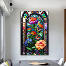 Load image into Gallery viewer, Diamond Painting - Full Round - glass art window butterflies (50*80CM)
