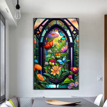 Load image into Gallery viewer, Diamond Painting - Full Round - glass art window butterflies (50*80CM)
