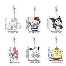 Load image into Gallery viewer, DIY Diamond Art Key Rings Sanrio 6pcs Full Drill Diamonds Pendants Gift for Kids
