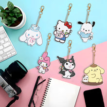 Load image into Gallery viewer, DIY Diamond Art Key Rings Sanrio 6pcs Full Drill Diamonds Pendants Gift for Kids
