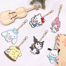 Load image into Gallery viewer, DIY Diamond Art Key Rings Sanrio 6pcs Full Drill Diamonds Pendants Gift for Kids
