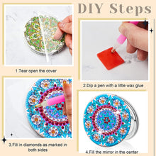 Load image into Gallery viewer, DIY Crystal Diamond Mirror Portable Mandala Art Craft Set Pocket Mirror for Girl
