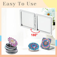 Load image into Gallery viewer, DIY Crystal Diamond Mirror Portable Mandala Art Craft Set Pocket Mirror for Girl
