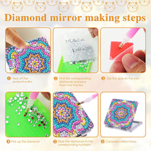 Load image into Gallery viewer, DIY Crystal Diamond Mirror Portable Mandala Art Craft Set Pocket Mirror for Girl

