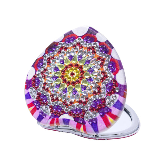 DIY Crystal Diamond Mirror Portable Mandala Art Craft Set Pocket Mirror for Girl