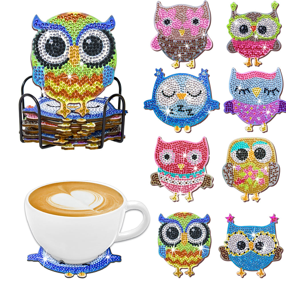 DIY Crystal Drink Coasters Anti Slip Coasters Spot Drill Coaster for Adults Kids