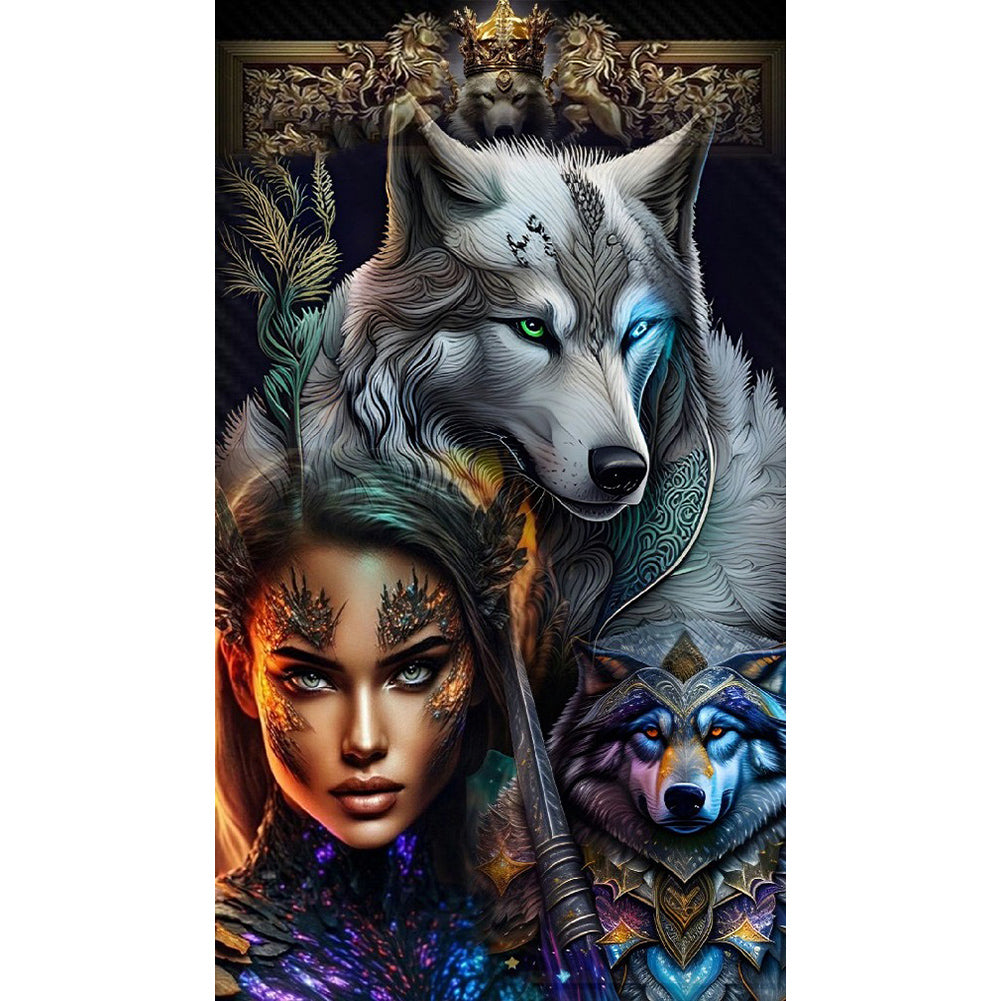 Diamond Painting - Full Round - beauty and wolf (40*70CM)