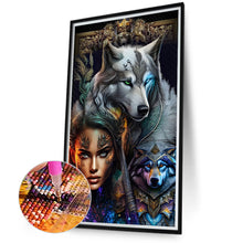 Load image into Gallery viewer, Diamond Painting - Full Round - beauty and wolf (40*70CM)
