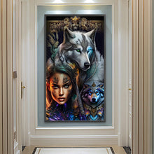 Load image into Gallery viewer, Diamond Painting - Full Round - beauty and wolf (40*70CM)
