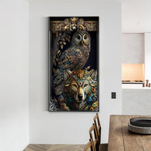 Load image into Gallery viewer, Diamond Painting - Full Round - owl and wolf (40*70CM)
