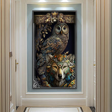 Load image into Gallery viewer, Diamond Painting - Full Round - owl and wolf (40*70CM)
