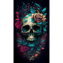 Load image into Gallery viewer, Diamond Painting - Full Round - flower skull (40*70CM)
