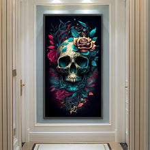 Load image into Gallery viewer, Diamond Painting - Full Round - flower skull (40*70CM)
