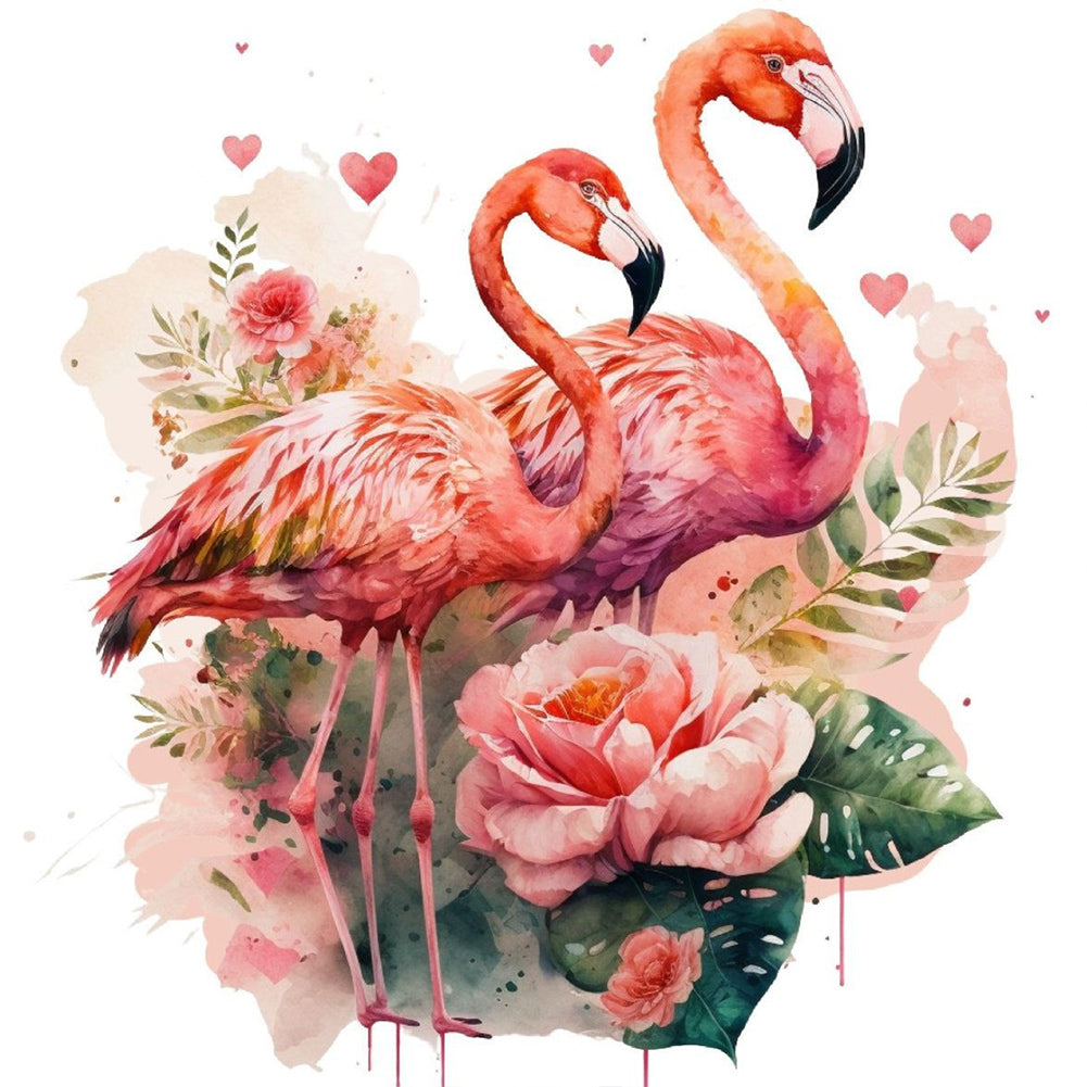 Diamond Painting - Full Round - flamingo (30*30CM)