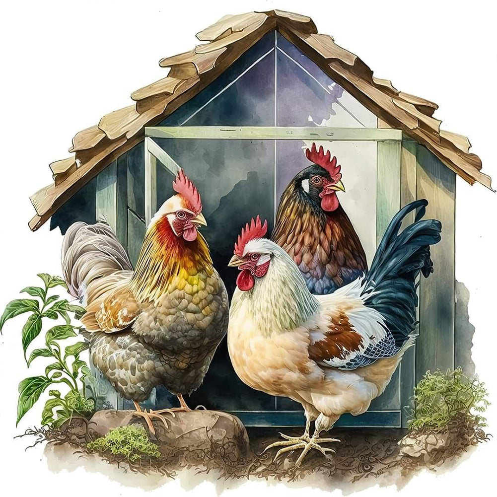 Diamond Painting - Full Round - chicken coop (30*30CM)