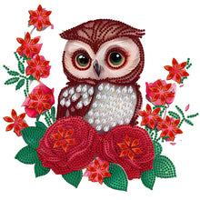 Load image into Gallery viewer, Diamond Painting - Partial Special Shaped - owl with flowers (30*30CM)
