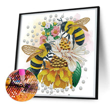 Load image into Gallery viewer, Diamond Painting - Partial Special Shaped - bee and flower (30*30CM)
