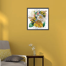 Load image into Gallery viewer, Diamond Painting - Partial Special Shaped - bee and flower (30*30CM)
