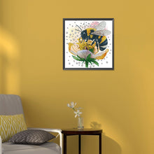 Load image into Gallery viewer, Diamond Painting - Partial Special Shaped - bee and flower (30*30CM)
