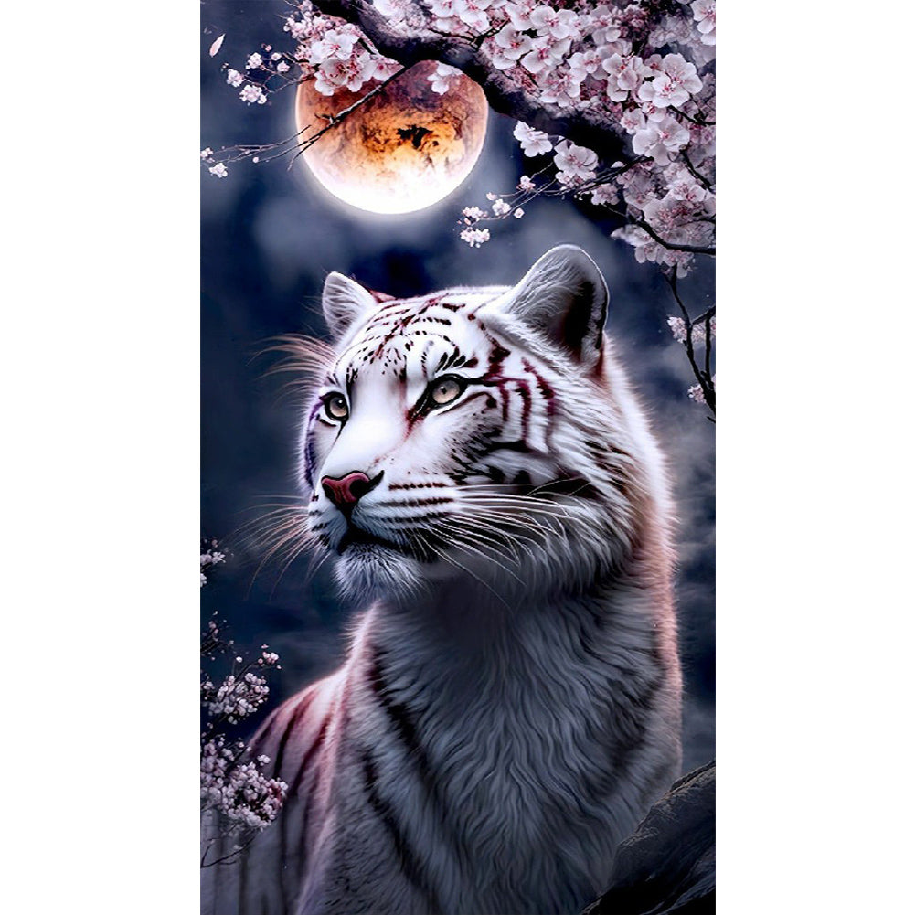 Diamond Painting - Full Round - white tiger (45*80CM)