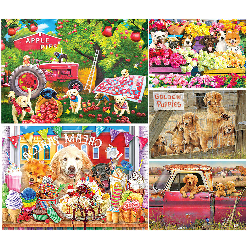 Diamond Painting - Full Round - puppy daily (70*50CM)