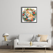 Load image into Gallery viewer, Diamond Painting - Partial Special Shaped - Paper flower orange cat (30*30CM)
