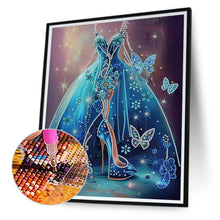 Load image into Gallery viewer, Diamond Painting - Partial Special Shaped - blue wedding dress (30*40CM)
