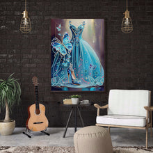 Load image into Gallery viewer, Diamond Painting - Partial Special Shaped - blue wedding dress (30*40CM)
