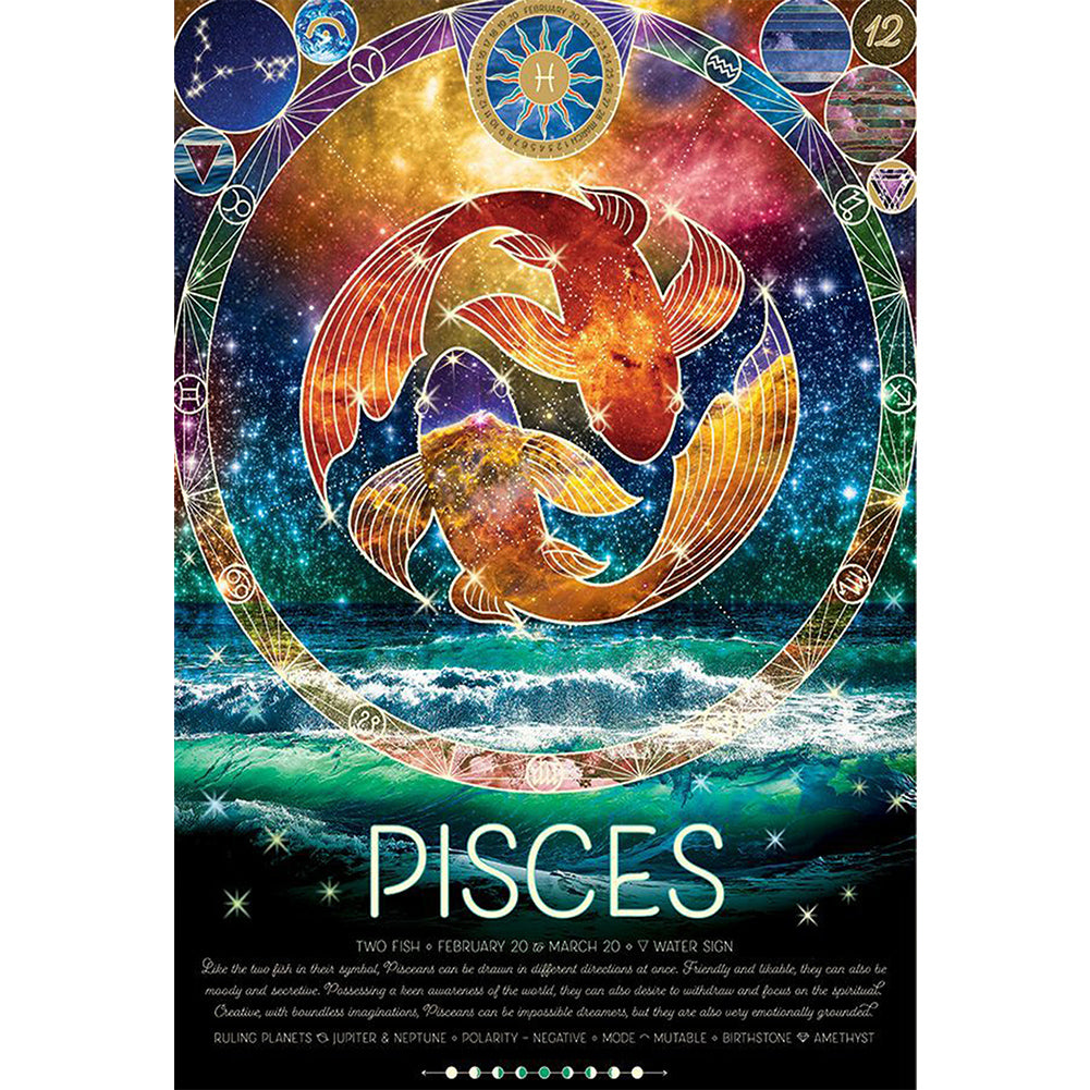 Diamond Painting - Full Round - Chinese Zodiac - Pisces (50*70CM)