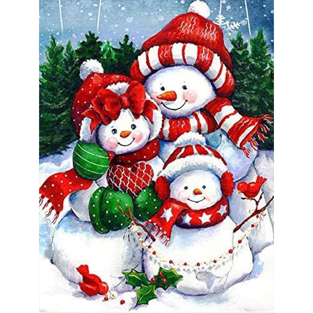 AB Diamond Painting - Full Round - snowman (30*40CM)
