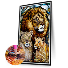 Load image into Gallery viewer, Diamond Painting - Full Round - lion glass art (40*70CM)
