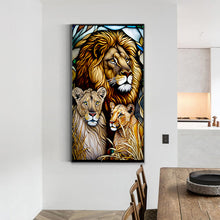 Load image into Gallery viewer, Diamond Painting - Full Round - lion glass art (40*70CM)
