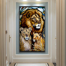 Load image into Gallery viewer, Diamond Painting - Full Round - lion glass art (40*70CM)

