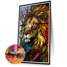 Load image into Gallery viewer, Diamond Painting - Full Round - lion glass art (40*70CM)
