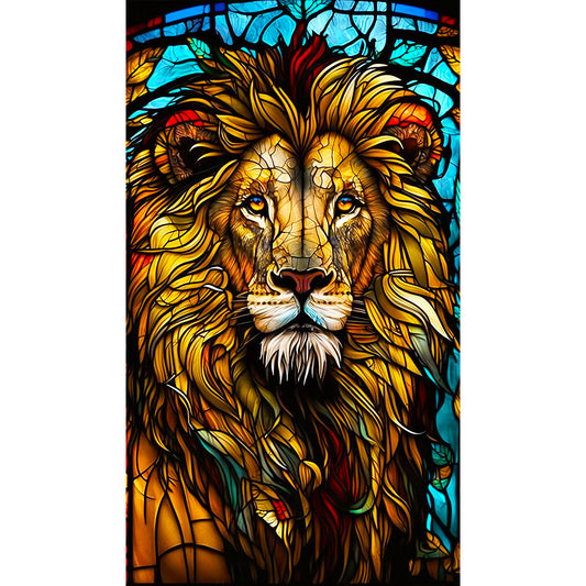 Diamond Painting - Full Round - lion glass art (40*70CM)