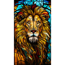 Load image into Gallery viewer, Diamond Painting - Full Round - lion glass art (40*70CM)
