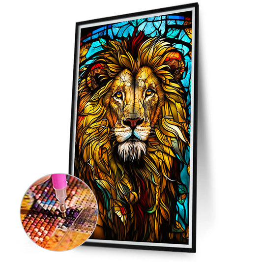 Diamond Painting - Full Round - lion glass art (40*70CM)