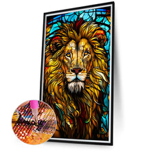 Load image into Gallery viewer, Diamond Painting - Full Round - lion glass art (40*70CM)
