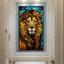 Load image into Gallery viewer, Diamond Painting - Full Round - lion glass art (40*70CM)
