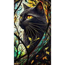 Load image into Gallery viewer, Diamond Painting - Full Round - Black Cat Glass Art (40*70CM)
