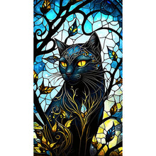 Load image into Gallery viewer, Diamond Painting - Full Round - Black Cat Glass Art (40*70CM)

