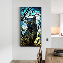 Load image into Gallery viewer, Diamond Painting - Full Round - Black Cat Glass Art (40*70CM)
