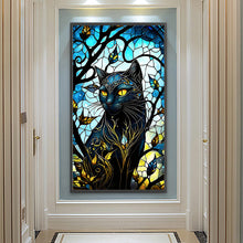 Load image into Gallery viewer, Diamond Painting - Full Round - Black Cat Glass Art (40*70CM)
