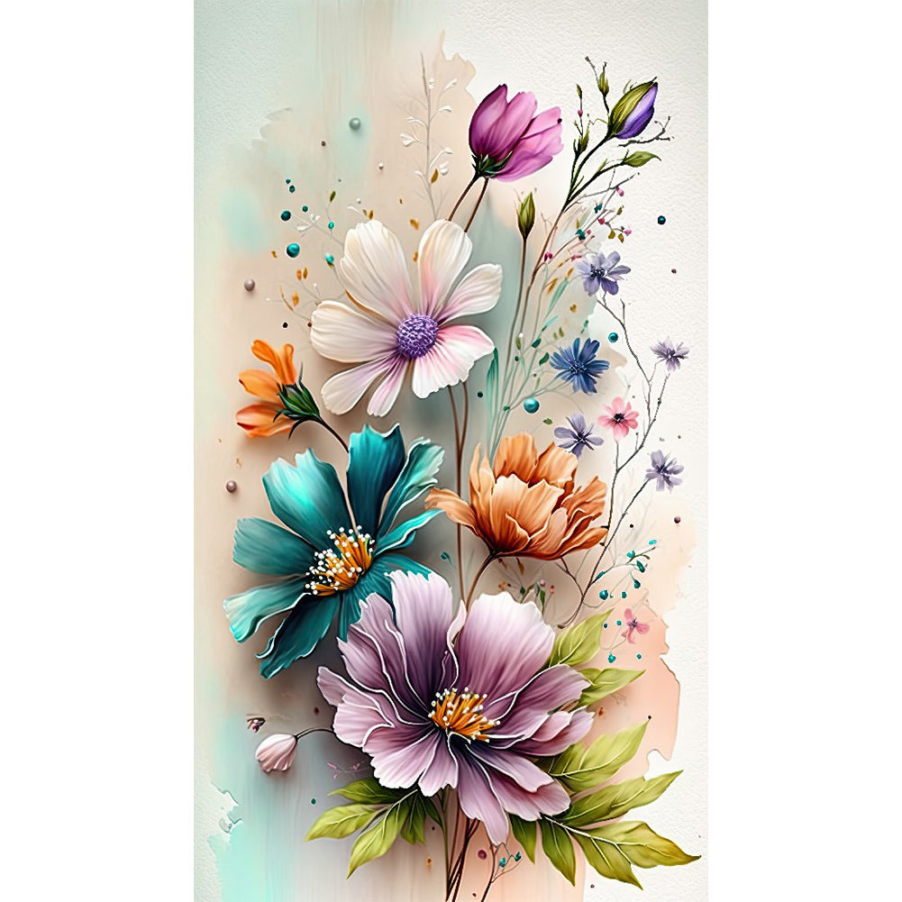 Diamond Painting - Full Round - watercolor bouquet (40*70CM)