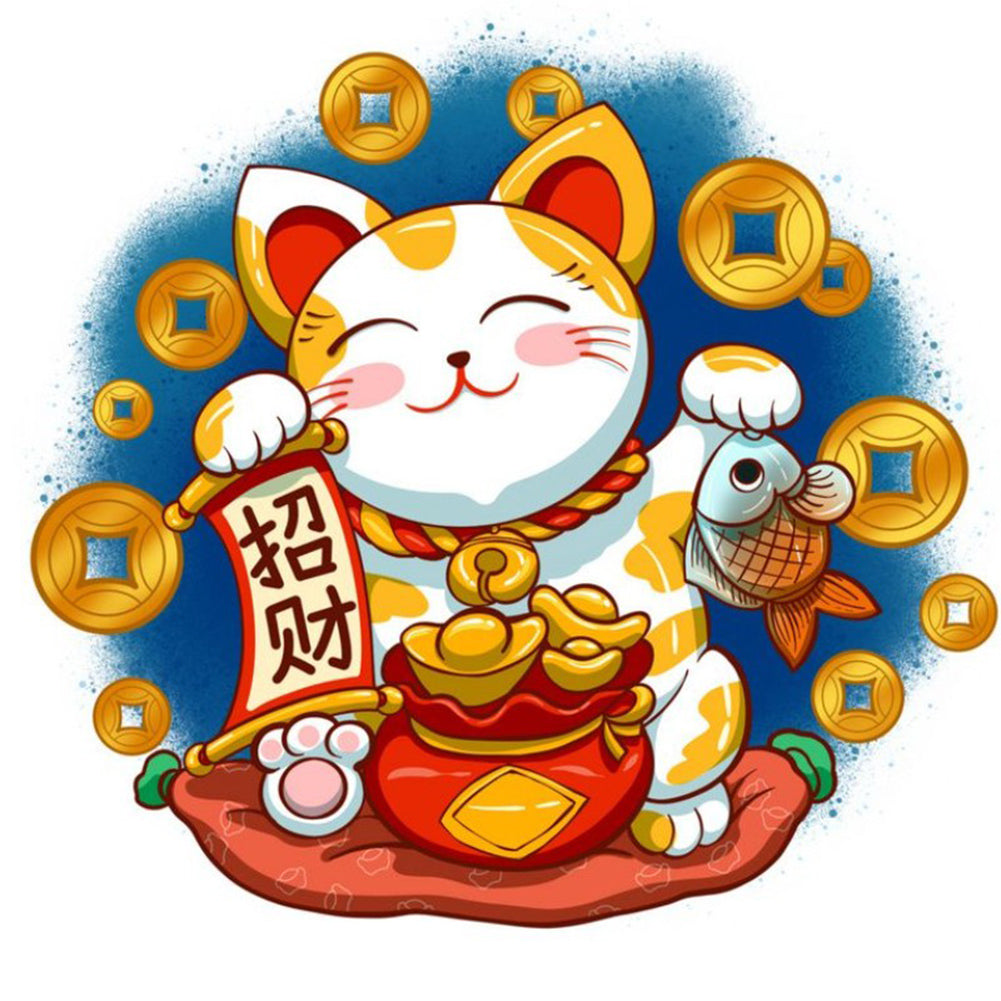 Diamond Painting - Full Round - Lucky Cat (30*30CM)