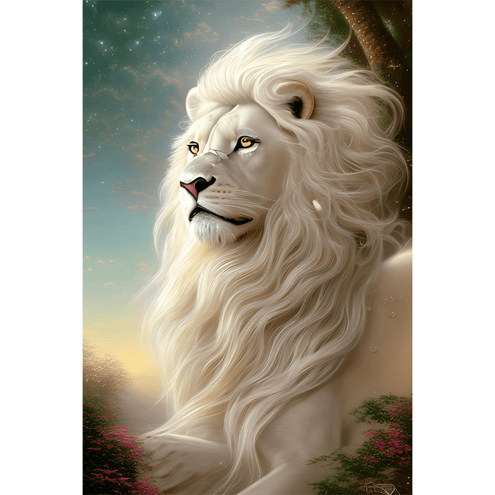 Diamond Painting - Full Round - white lion (40*60CM)