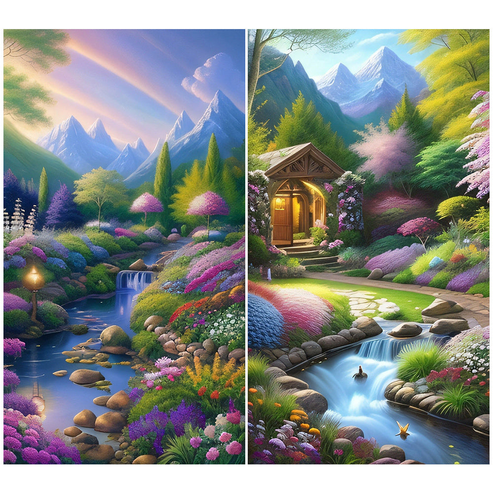 Diamond Painting - Full Round - mountain scenery (50*90CM)