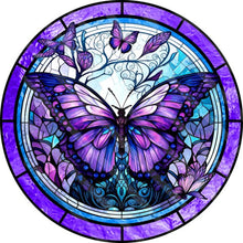 Load image into Gallery viewer, Diamond Painting - Full Round - round plate glass art butterfly (30*30CM)
