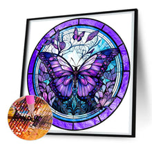 Load image into Gallery viewer, Diamond Painting - Full Round - round plate glass art butterfly (30*30CM)
